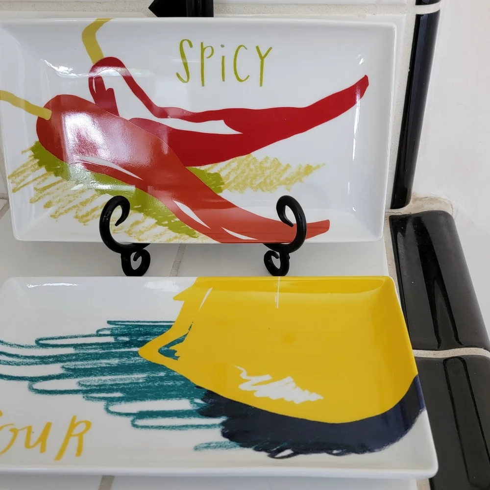 2 Crate & Barrel Serving Plates